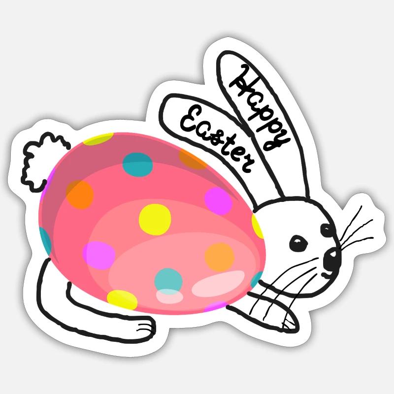 Easter Bunny - Sticker Größe S (10 x 10 cm) - Mattweiß