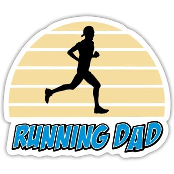 Laufender Vater - Sticker Größe S (10 x 10 cm) - Mattweiß - Vorne