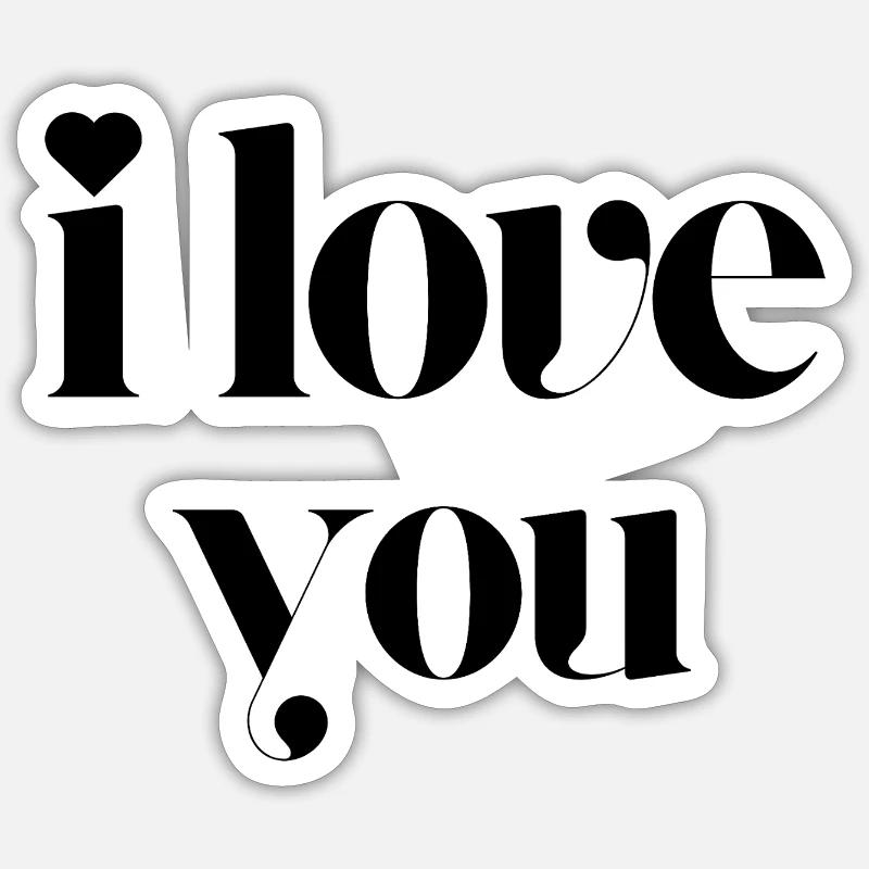 Ich liebe dich - Sticker Größe S (10 x 10 cm) - Mattweiß