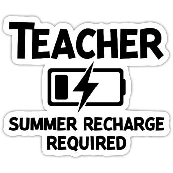 Recharge d’été pour les enseignants - Sticker taille S (10 x 10 cm) - blanc mat - Devant