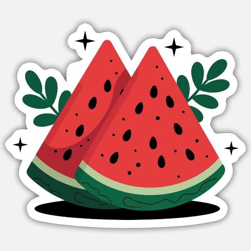 Pastèque : Douce retraite estivale - Sticker taille S (10 x 10 cm) - blanc mat