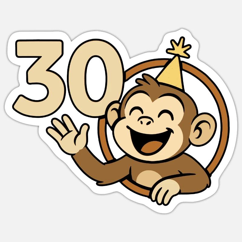 Affenstark mit 30 Sticker Größe S (10 x 10 cm)