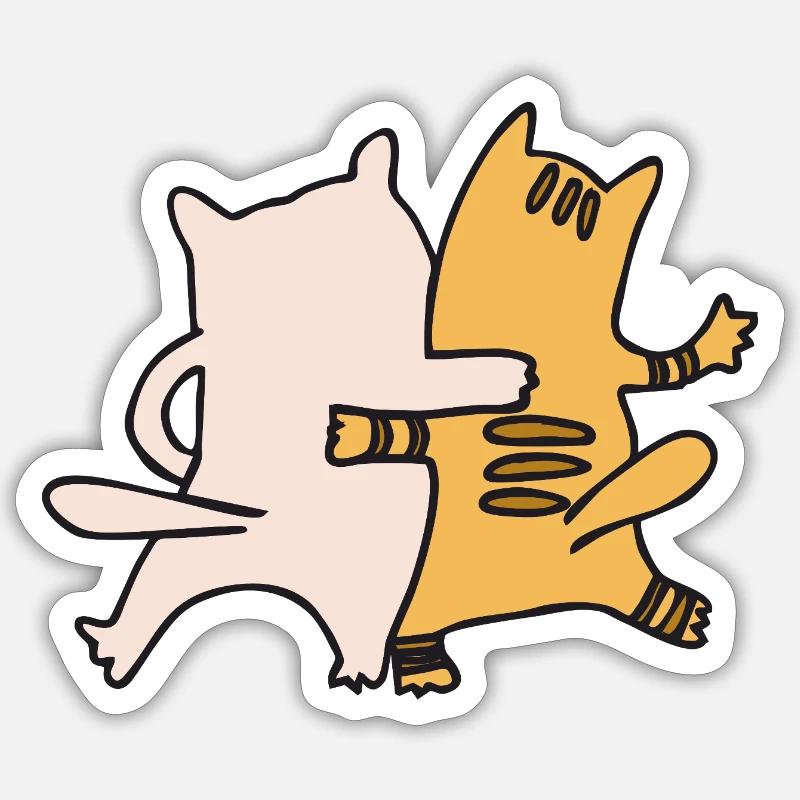 Amis des chats - Sticker taille S (10 x 10 cm) - blanc mat