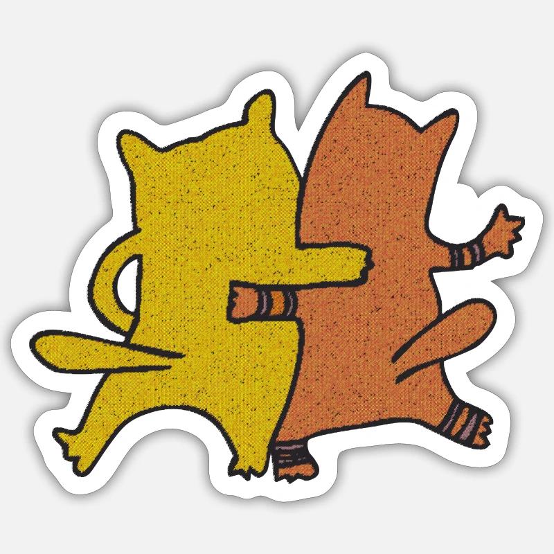 Cat Friends Textile - Sticker size S (10 x 10 cm) - white matte