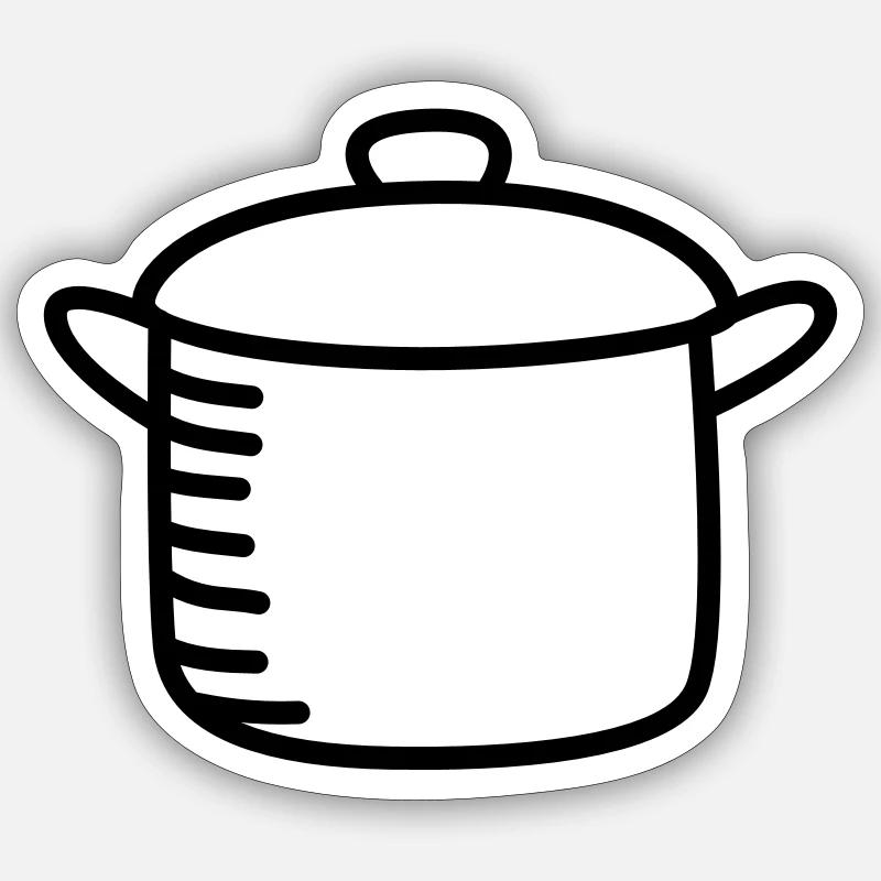 Casserole / Casserole - Sticker taille S (10 x 10 cm) - blanc mat