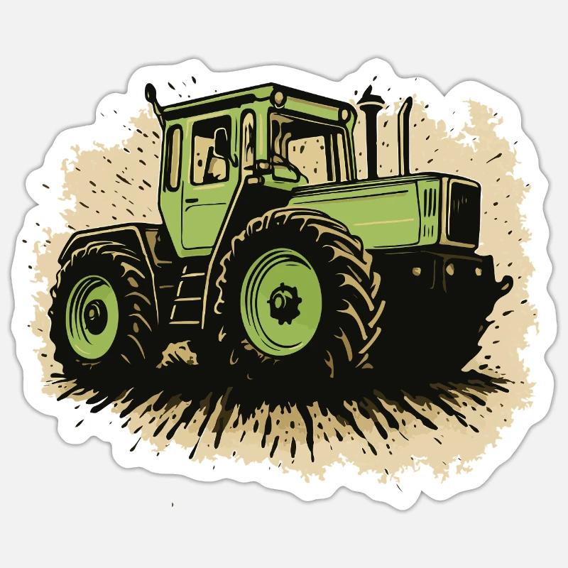 Traktor - Sticker Größe S (10 x 10 cm) - Mattweiß