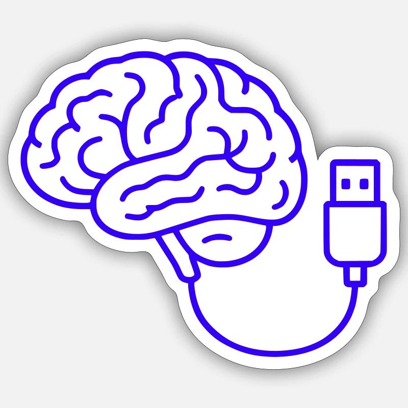 Câble réseau neuronal - Sticker taille S (10 x 10 cm) - blanc mat