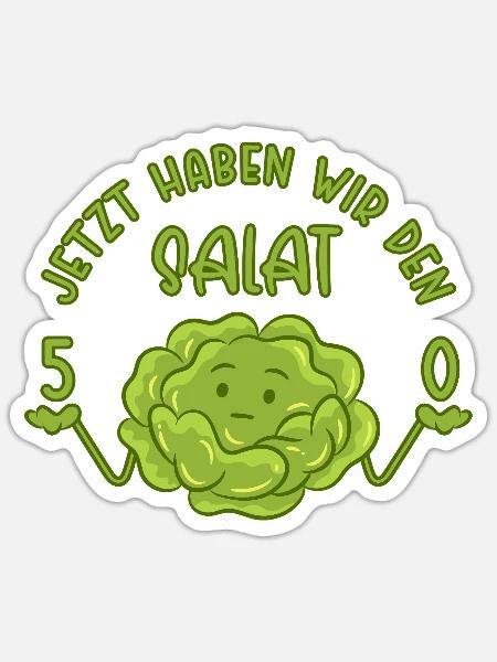 50. Geburtstag - 50 Jetzt haben wir den Salat - Sticker Größe S (10 x 10 cm) - Mattweiß