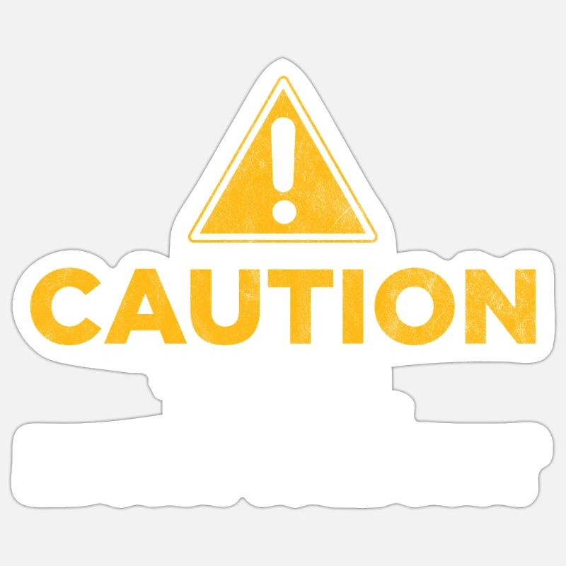 Caution Total Lightweight - Sticker size S (10 x 10 cm) - white matte