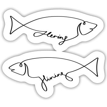 Herring and Hining - Sticker size S (10 x 10 cm) - white matte - Front
