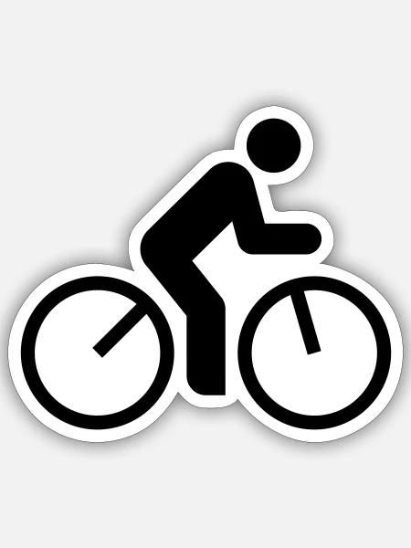 Radsportler, Fahrrad, Mountainbike, Rennrad - Sticker Größe S (10 x 10 cm) - Mattweiß