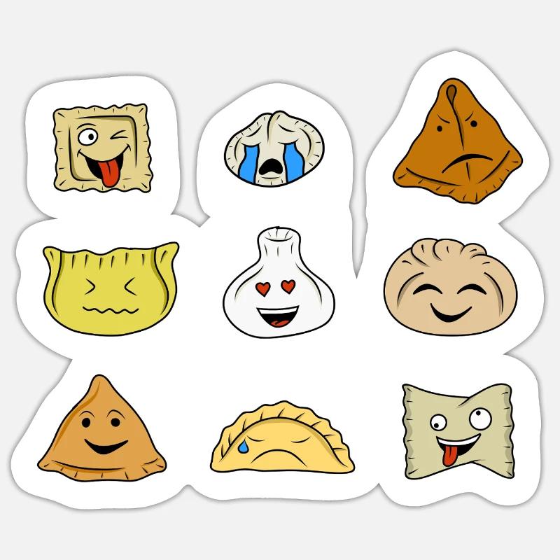 Funny dumplings - Sticker size S (10 x 10 cm) - white matte