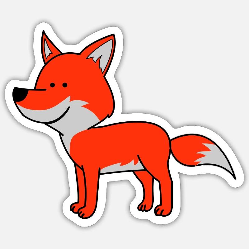 Renard 02 - Sticker taille S (10 x 10 cm) - blanc mat