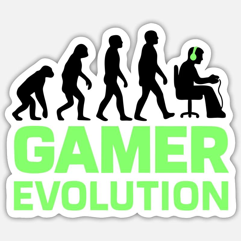 Gamer Evolution Gaming Geek Sticker size S (10 x 10 cm)