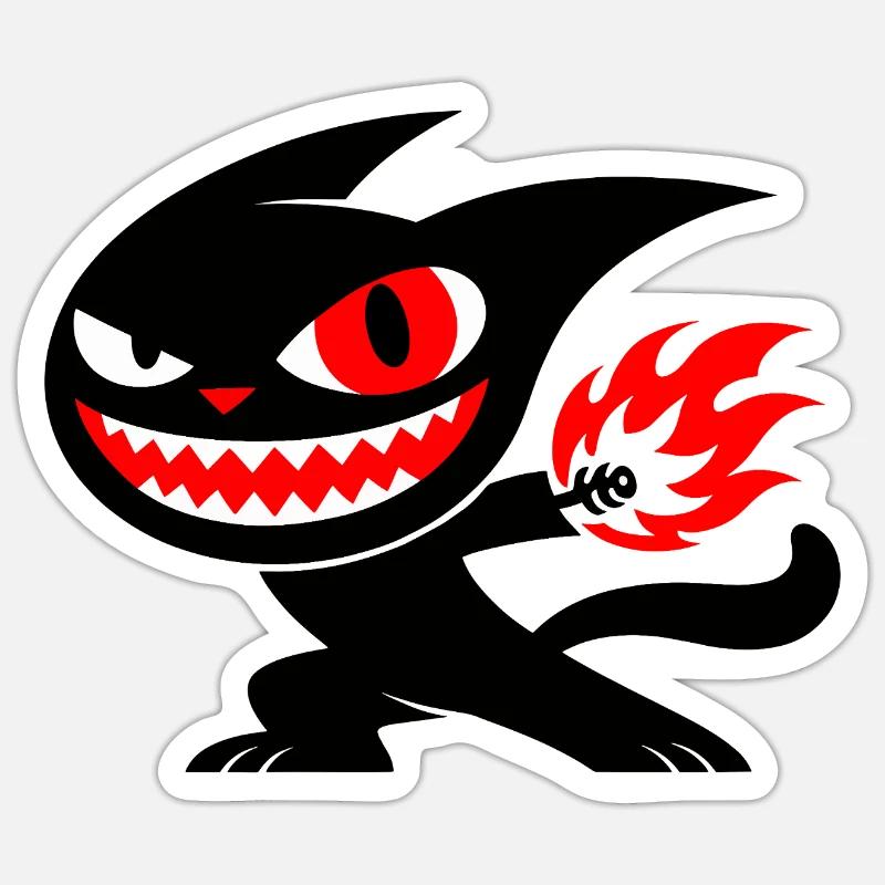 Creature on fire - Sticker Größe S (10 x 10 cm) - Mattweiß