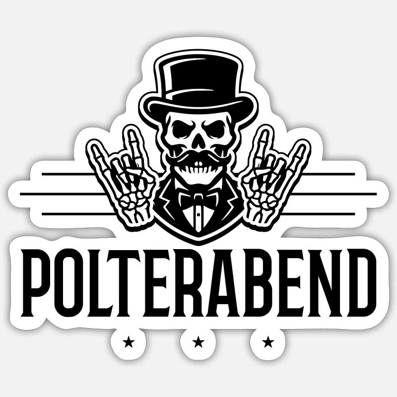 Polterabend Bräutigam - Sticker Größe S (10 x 10 cm) - Mattweiß