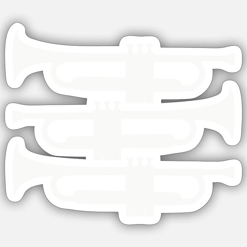 trompeten - Sticker Größe S (10 x 10 cm) - Mattweiß