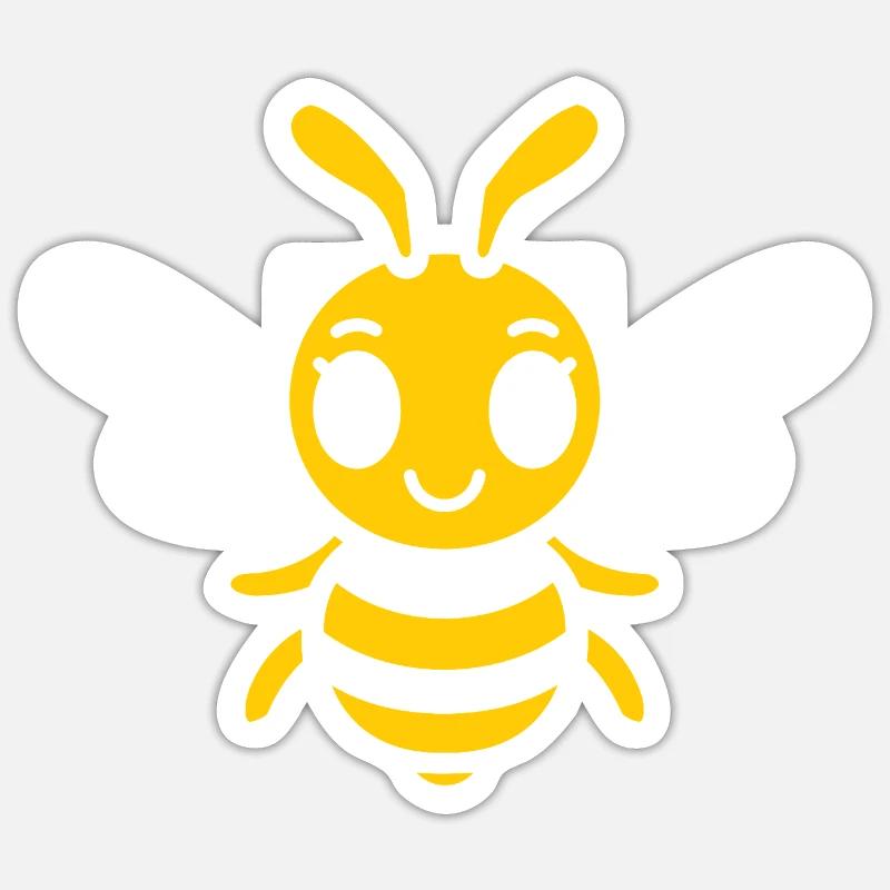 guêpe - Sticker taille S (10 x 10 cm) - blanc mat