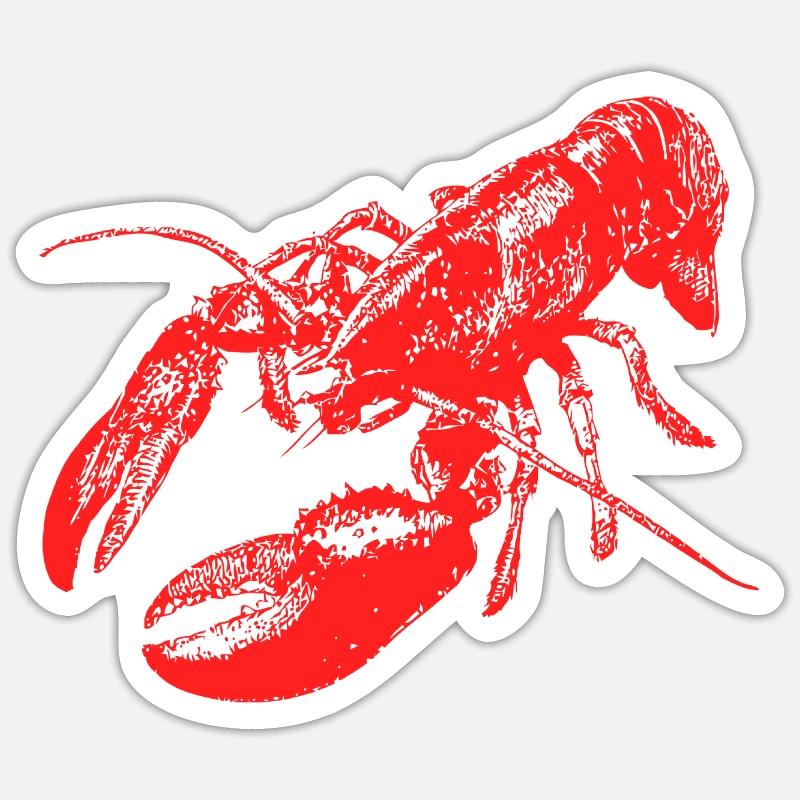 Bold Red Lobster Graphic Design - Sticker size S (10 x 10 cm) - white matte