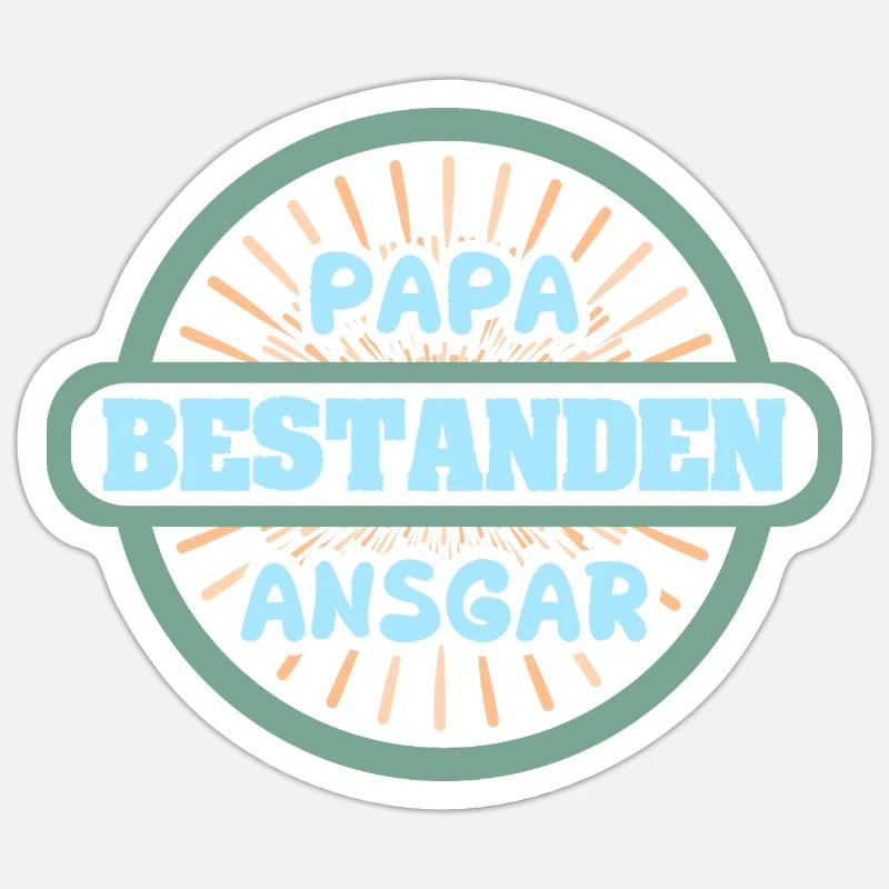 Ansgar as a given name - Sticker size S (10 x 10 cm) - white matte