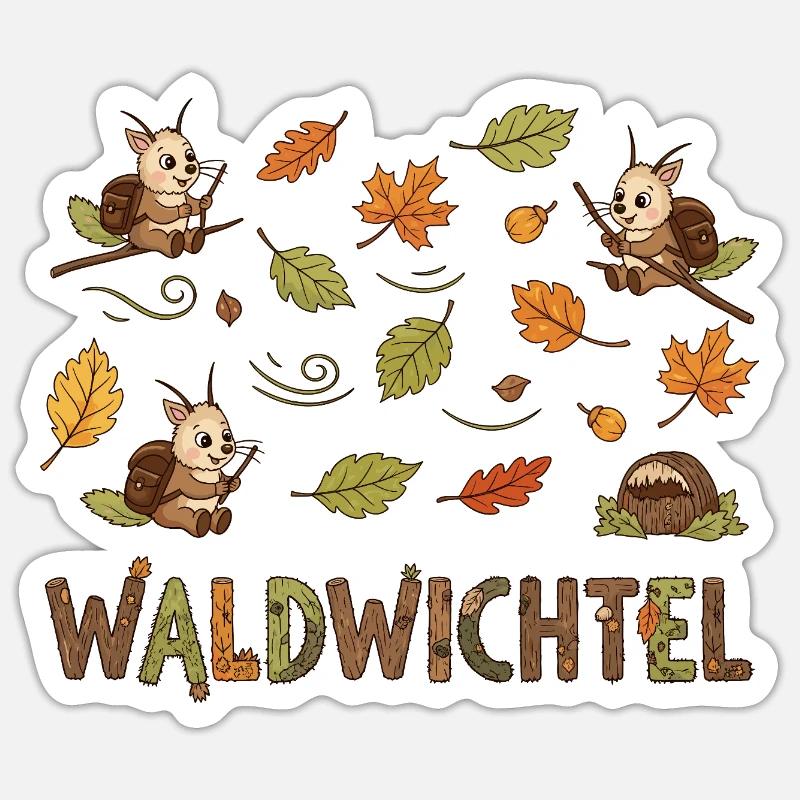 Nain de forêt - Sticker taille S (10 x 10 cm) - blanc mat