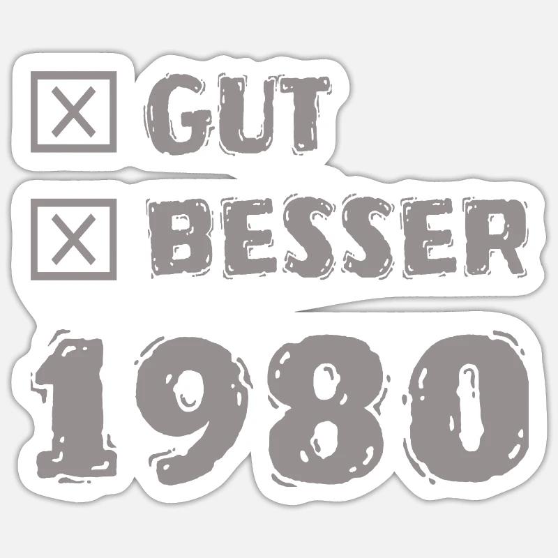 1980 - Sticker taille S (10 x 10 cm) - blanc mat