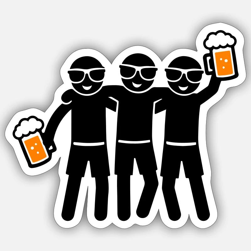 Party Team Beer Group - Sticker size S (10 x 10 cm) - white matte