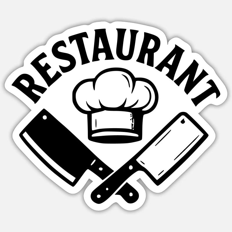 Restaurant - Sticker Größe S (10 x 10 cm) - Mattweiß