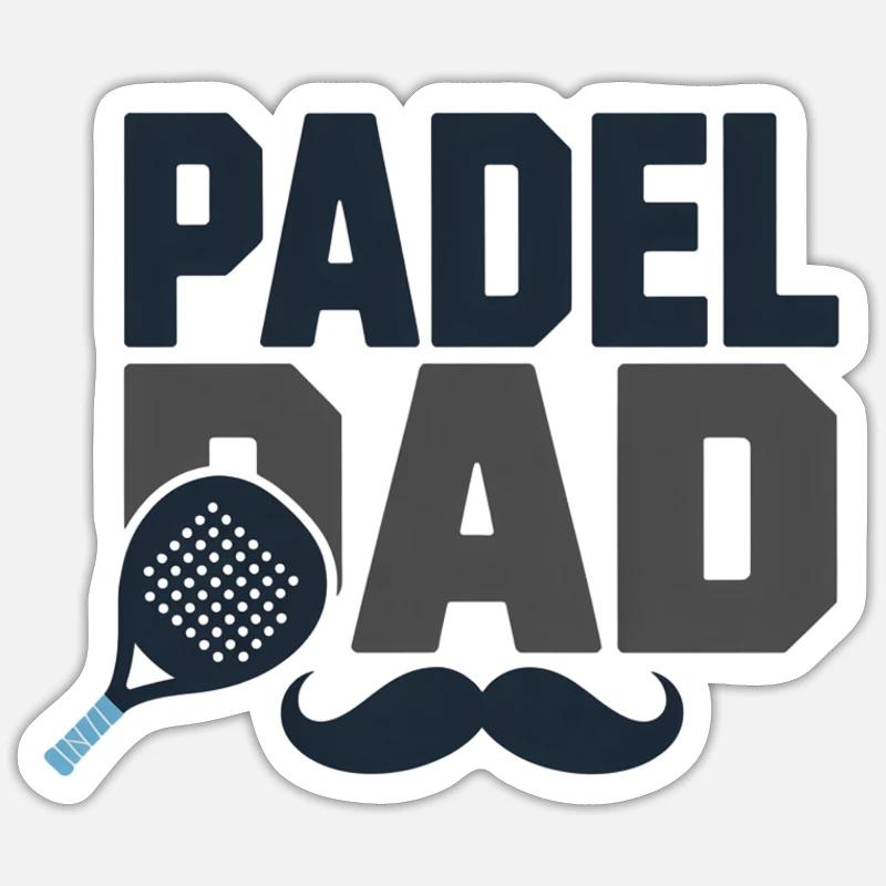Padel Dad - Sticker taille S (10 x 10 cm) - blanc mat