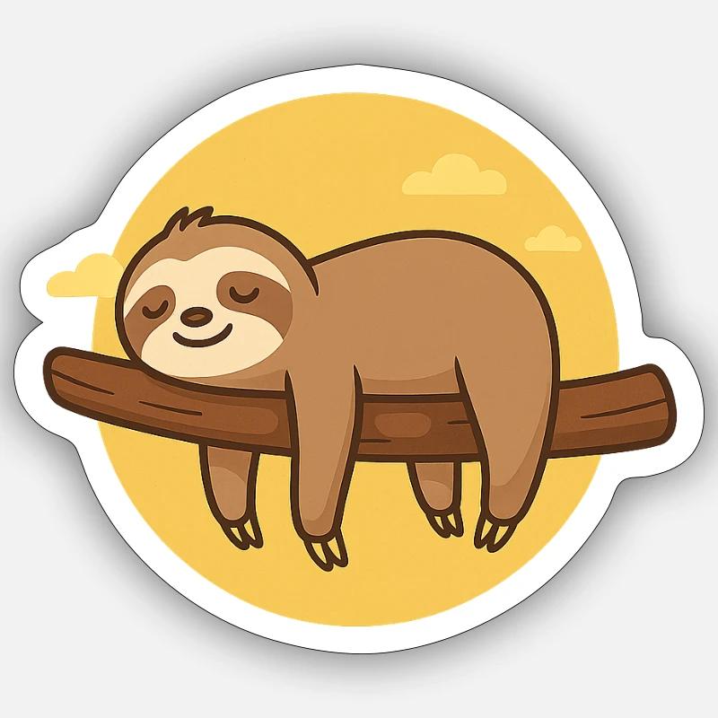 Sloth on tree Sticker size S (10 x 10 cm)