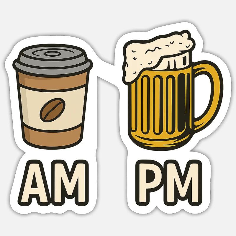 Kaffeebier - Sticker Größe S (10 x 10 cm) - Mattweiß