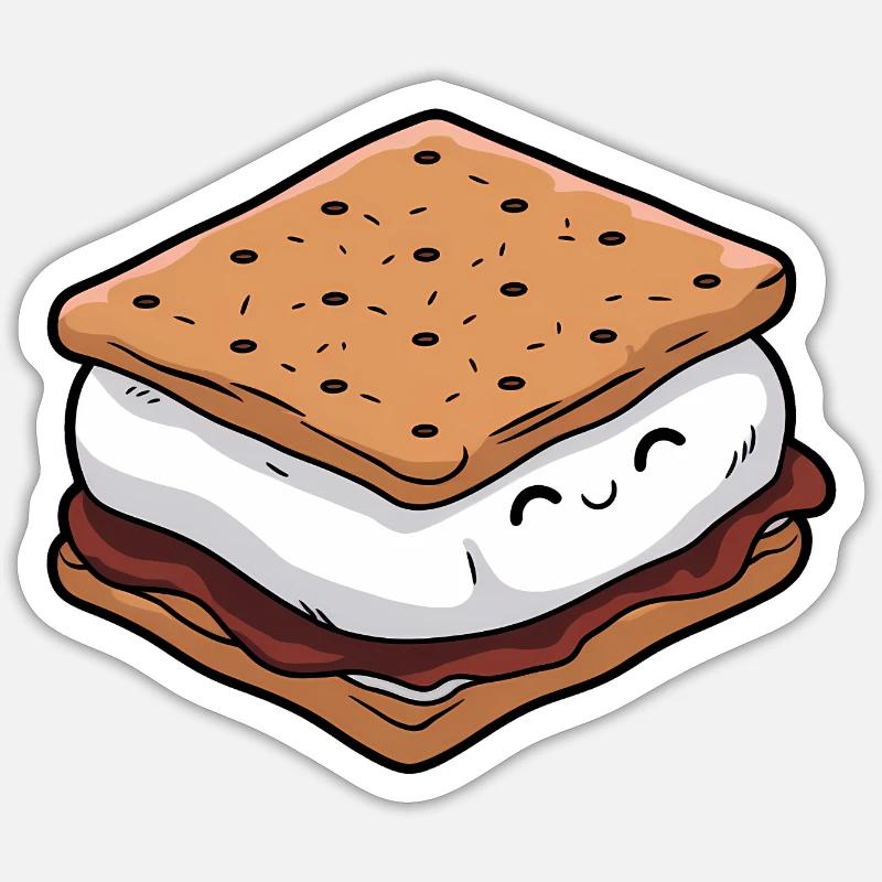 S'more mignon - Sticker taille S (10 x 10 cm) - blanc mat