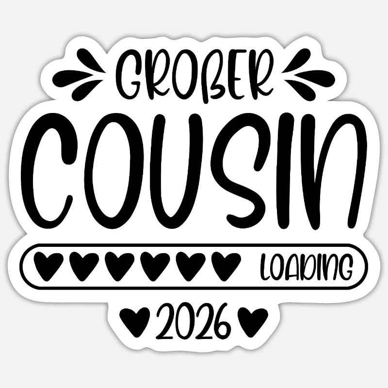 Großer Cousin 2026 loading Sticker Größe S (10 x 10 cm)