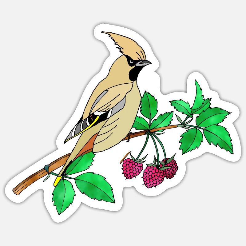 Bunter Vogel - Sticker Größe S (10 x 10 cm) - Mattweiß