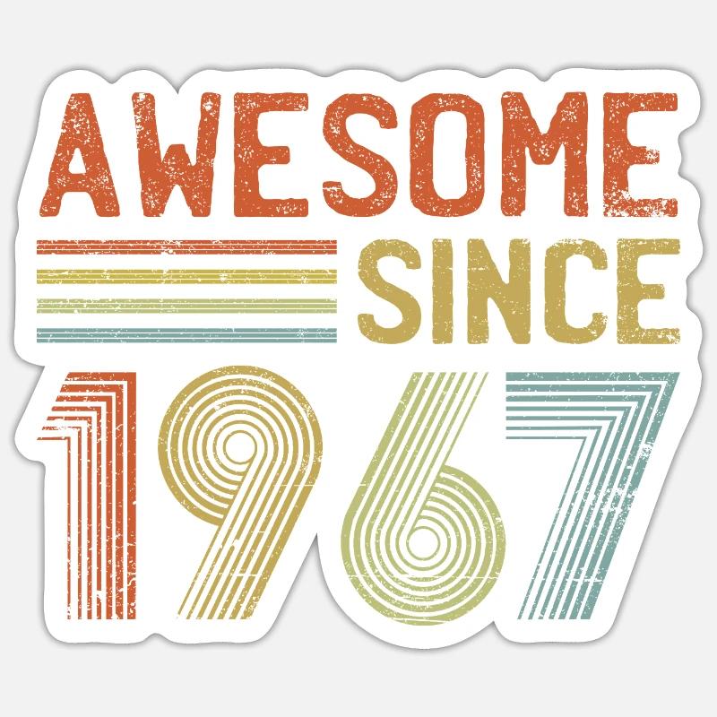 Retro 1967 Celebration Design - Sticker size S (10 x 10 cm) - white matte
