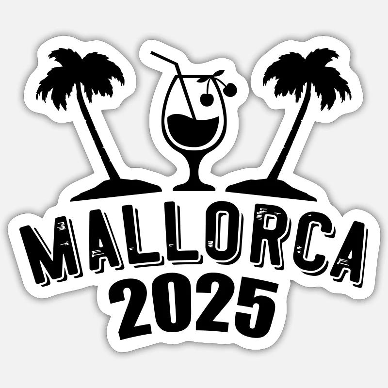 Majorque 2025 - Sticker taille S (10 x 10 cm) - blanc mat