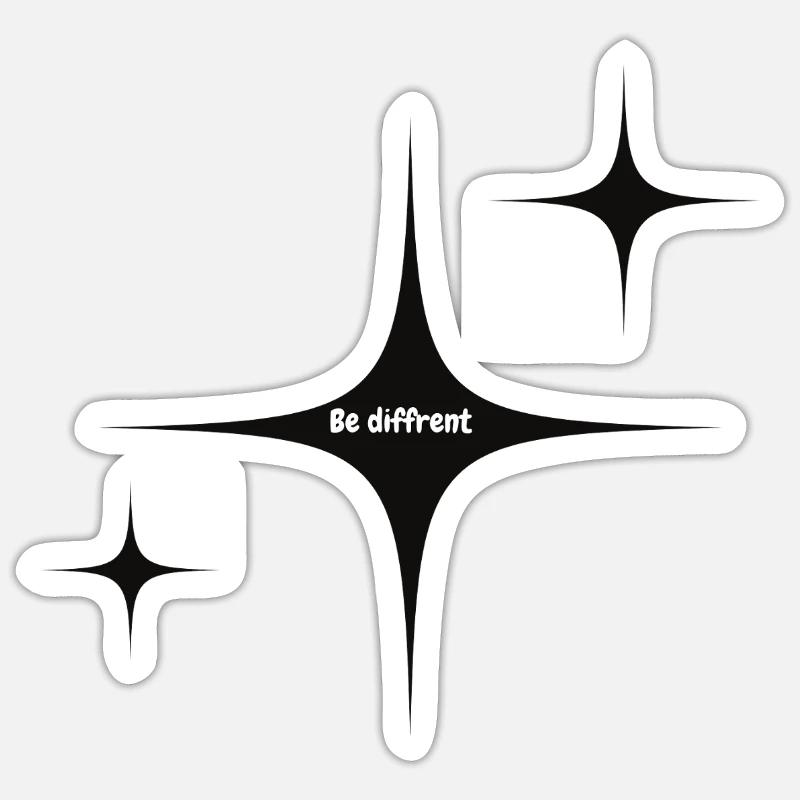 Sei anders Starburst Grafik - Sticker Größe S (10 x 10 cm) - Mattweiß