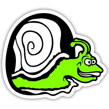 snail peeks hole wall mouse hole funny silly - Sticker size S (10 x 10 cm) - white matte - Front