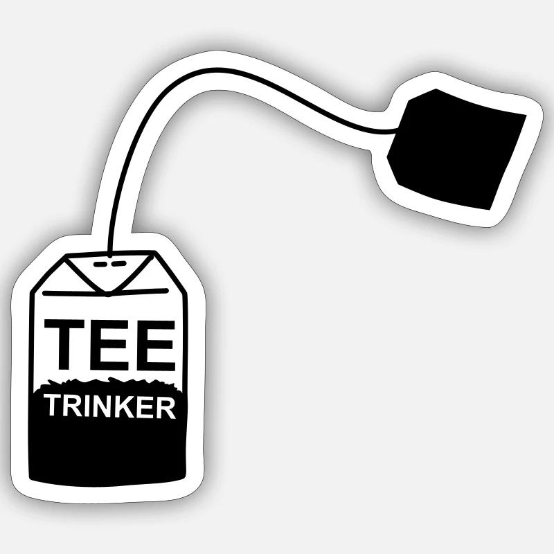 Tee_Kaffee_Earl_Grey_Teetrinker_Teesorten - Sticker Größe S (10 x 10 cm) - Mattweiß