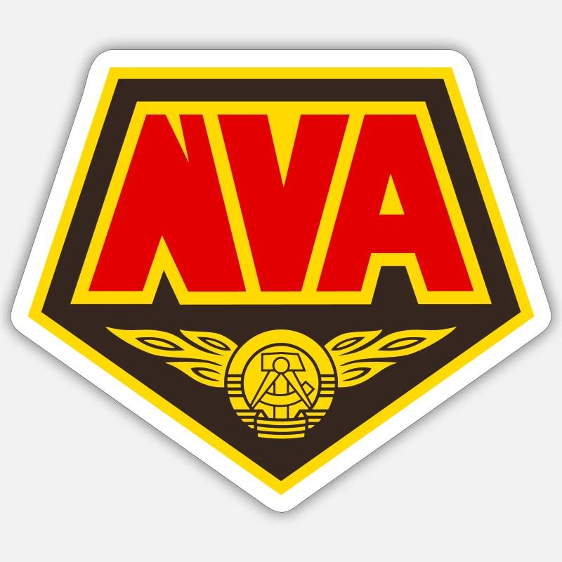 NVA DDR Emblem (Farben änderbar) - Sticker Größe S (10 x 10 cm) - Mattweiß