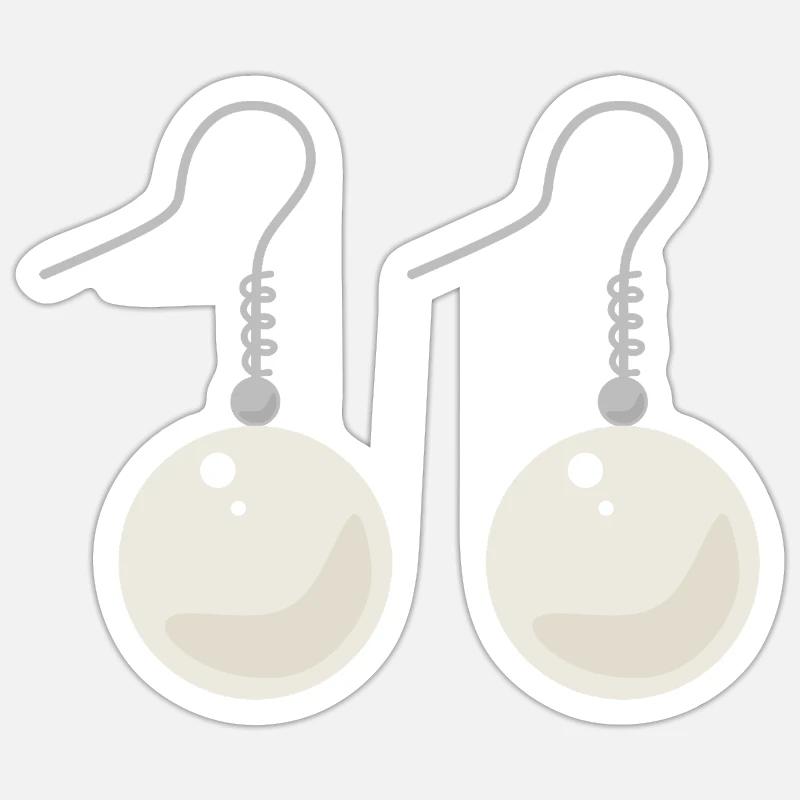 Boucles d’oreilles élégantes en perles Sticker taille S (10 x 10 cm)