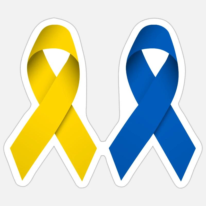 Boucles de paix pour l’Ukraine - Sticker taille S (10 x 10 cm) - blanc mat