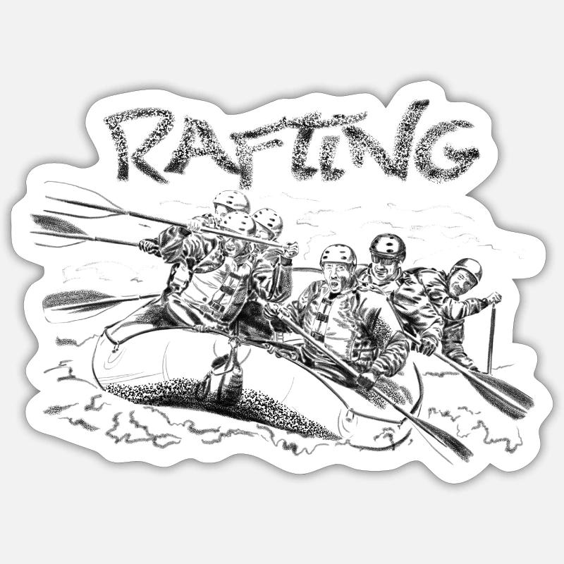 rafting - Sticker taille S (10 x 10 cm) - blanc mat
