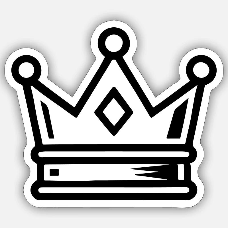 Krone Symbol Icon - Sticker Größe S (10 x 10 cm) - Mattweiß
