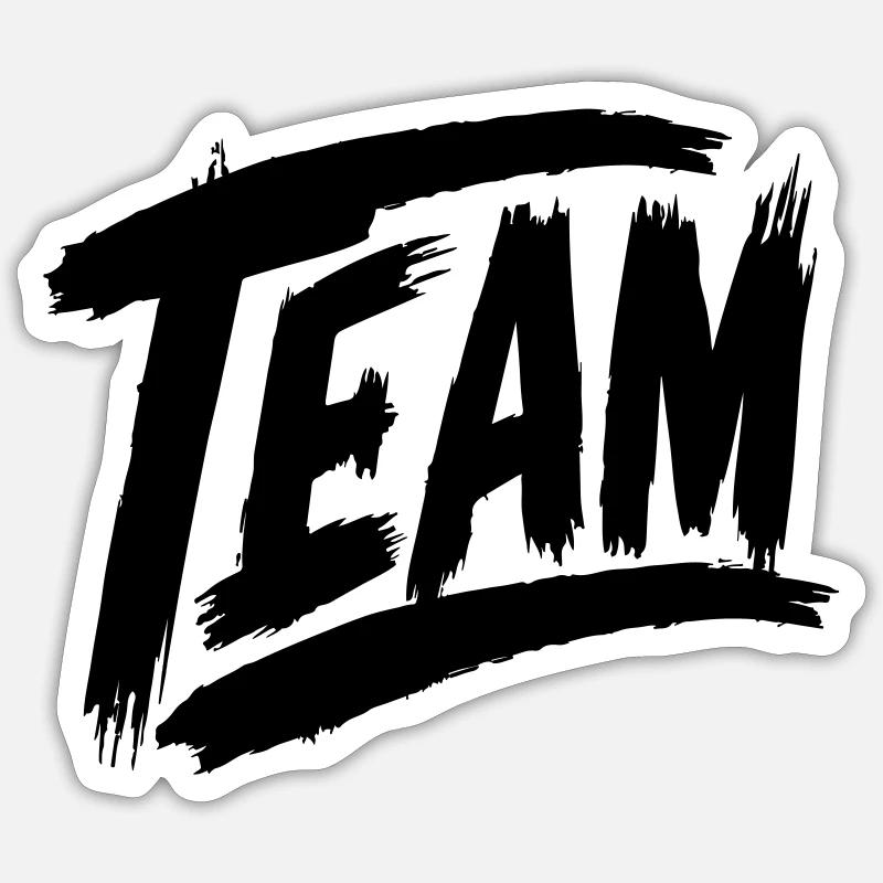 Lettrage d’équipe - Sticker taille S (10 x 10 cm) - blanc mat