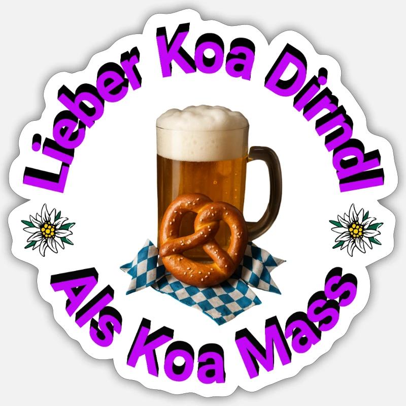 Lieber Koa Dirndl Als Koa Mass Sticker Größe S (10 x 10 cm)