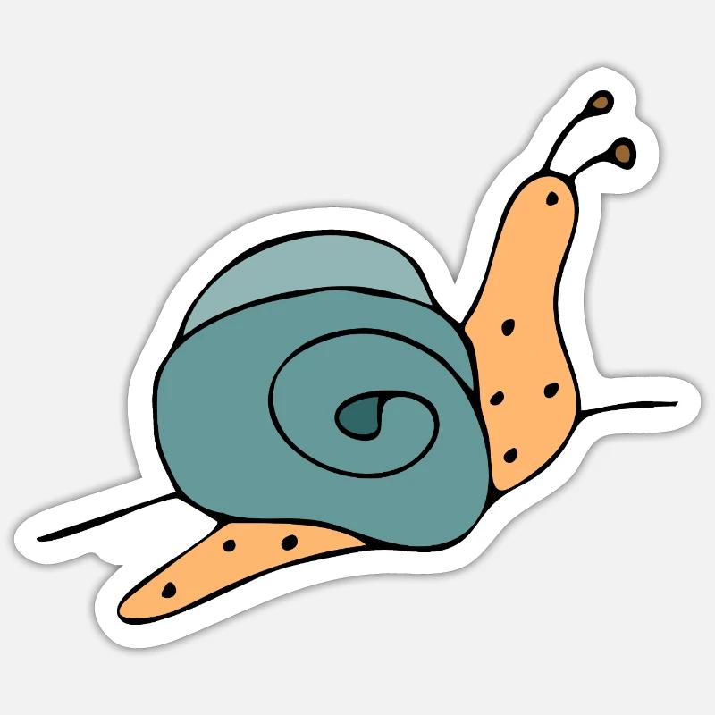 escargot - Sticker taille S (10 x 10 cm) - blanc mat