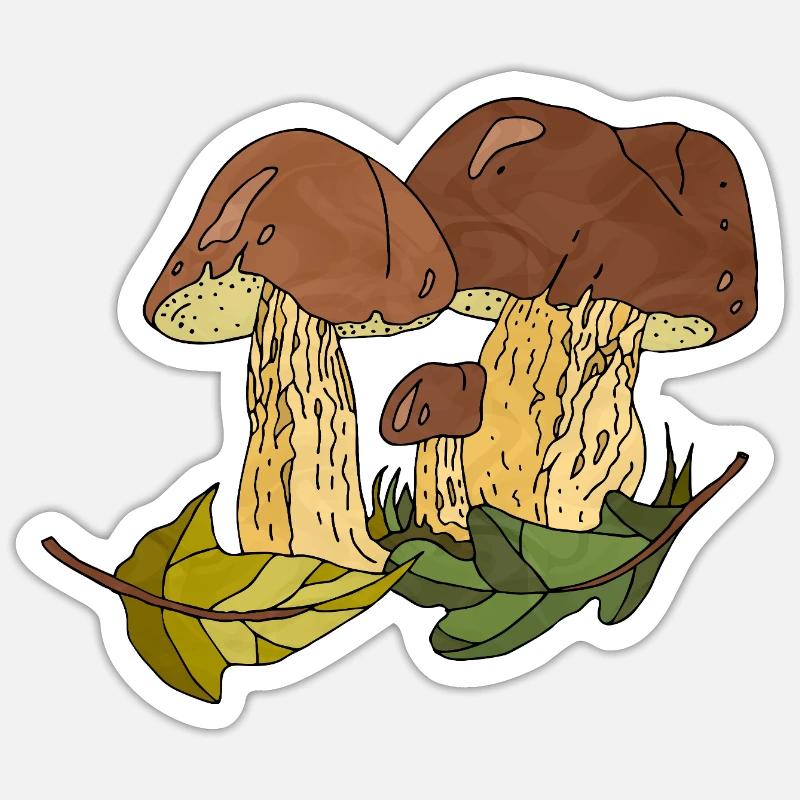 mycètes - Sticker taille S (10 x 10 cm) - blanc mat
