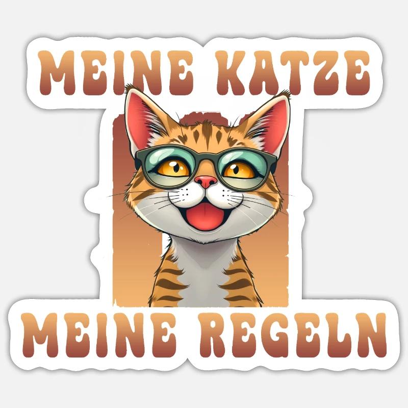 Mon chat Mes règles - Sticker taille S (10 x 10 cm) - blanc mat