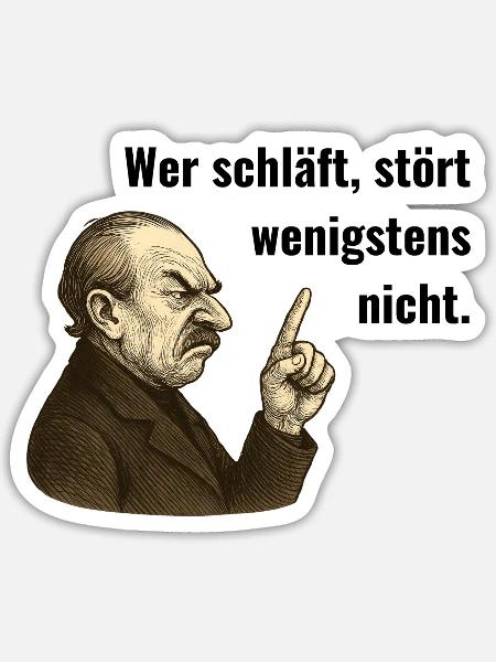 Sterner Redner Sepia-Linienzeichnung - Sticker Größe S (10 x 10 cm) - Mattweiß
